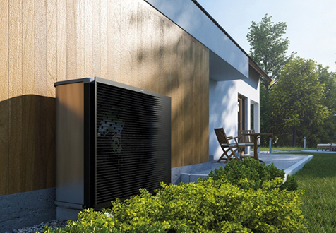 waermepumpe-aussen - 1 Wärmepumpe außen an modernem Haus in Bochum