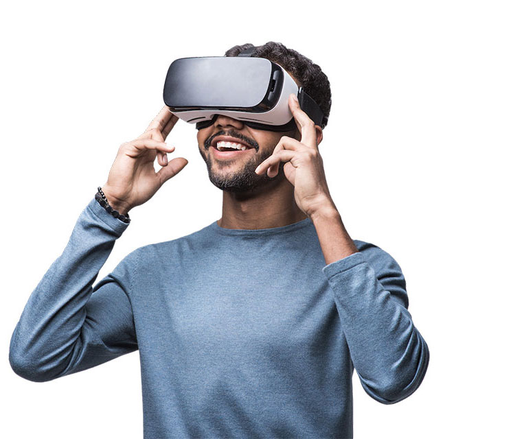 Junger Mann erlebt Virtual-Reality-Brille (Bildnachweis: Poike/istockphoto.com)