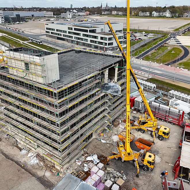 Einbringen der Großwärmepumpen