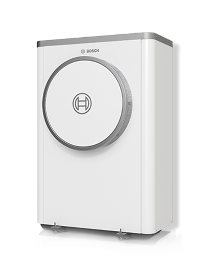 Weiße Wärmepumpe von Bosch