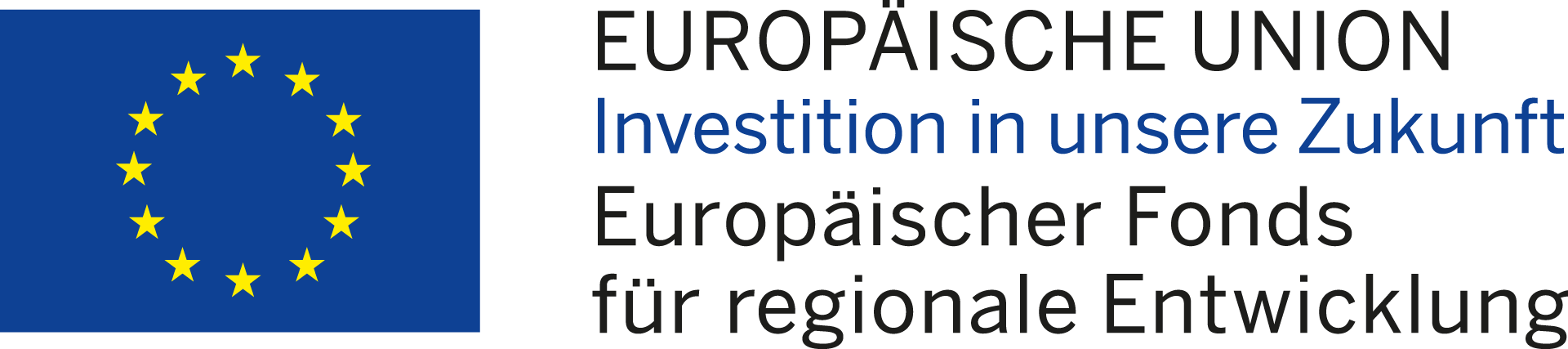 Logo Europäische Union Investition in unsere Zukunft Europäischer Fonds für regionale Entwicklung