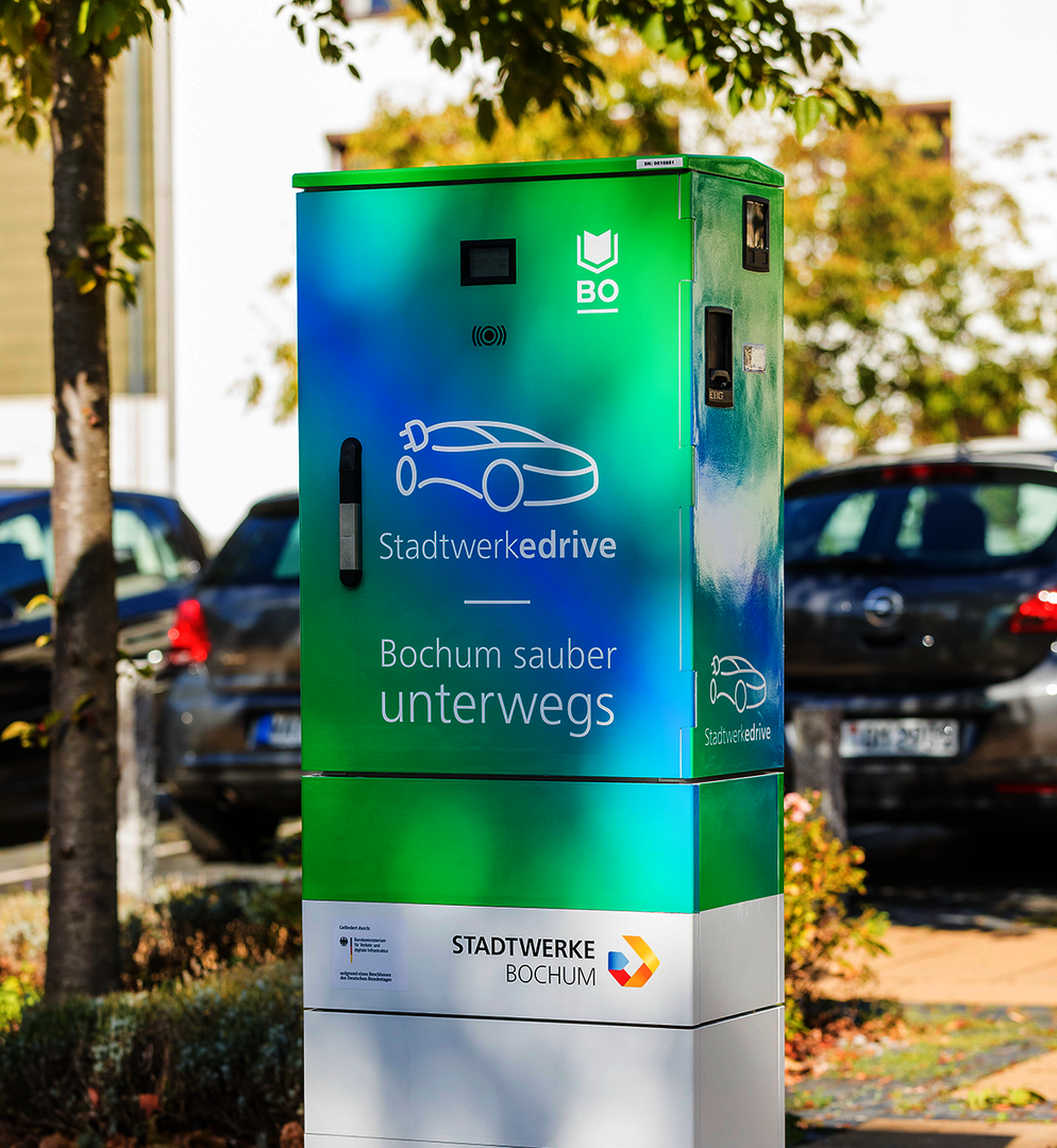 Ladestation Stadtwerke Bochum für Elektrofahrzeuge