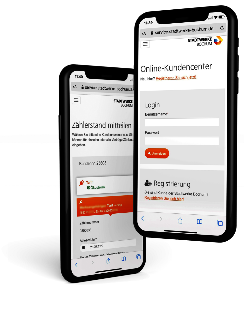 Login Smartphone Online-Kundencenter