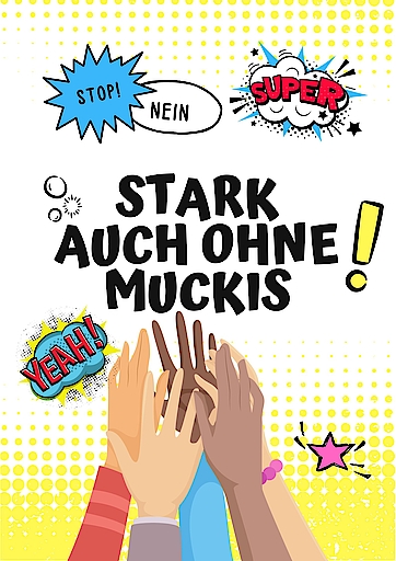 Bunte Illustration von Händen und positivem Text