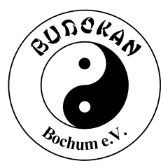 Logo des Budokan Bochum e.V. mit Yin-Yang-Symbol in einem kreisförmigen Design.