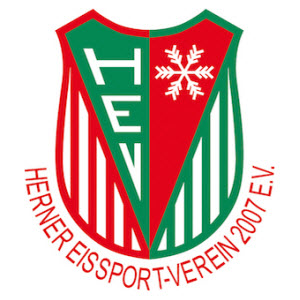 Logo des Herner Eissport-Vereins 2007 e.V. mit grün-rotem Wappen und Schneeflocke.