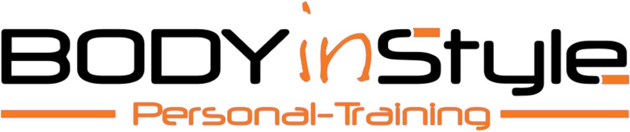 Logo von BODYinStyle Personal-Training mit modernem Schriftzug in Schwarz und Orange.