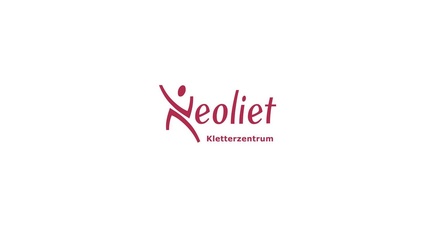 Logo des Neoliet Kletterzentrums mit stilisierter Kletterfigur in Rot auf weißem Hintergrund.
