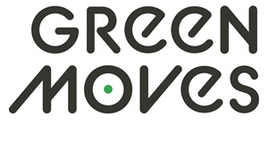 Firmenname Schrift schwarz mit grünem Punkt im O