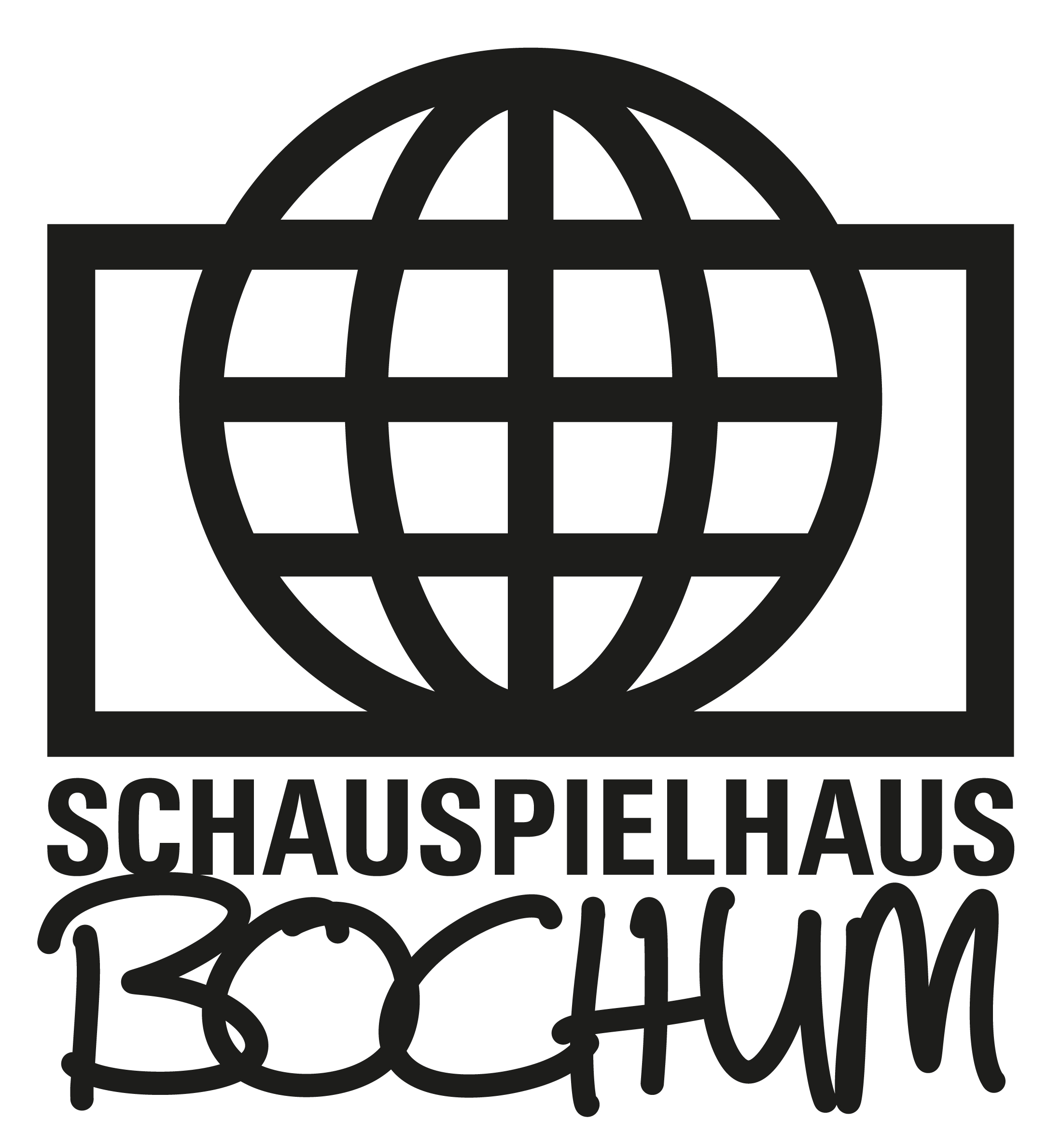 Logo des Schauspielhauses Bochum mit stilisierter Weltkugel und Schriftzug.