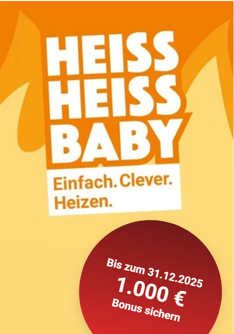 Werbeplakat für Heizungsaktion bis 2025